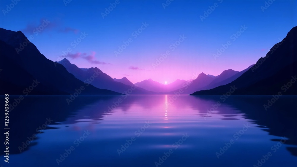 Tranquil Twilight Over a Serene Lake – AI-Generated Image Tranquil Twilight Over a Serene Lake – AI-Generated Image
