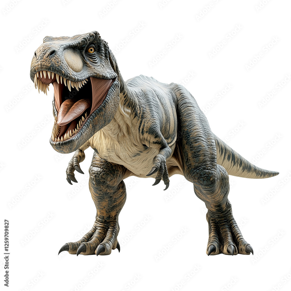Obraz premium Jurassic t. Rex model realism on transparent background front view