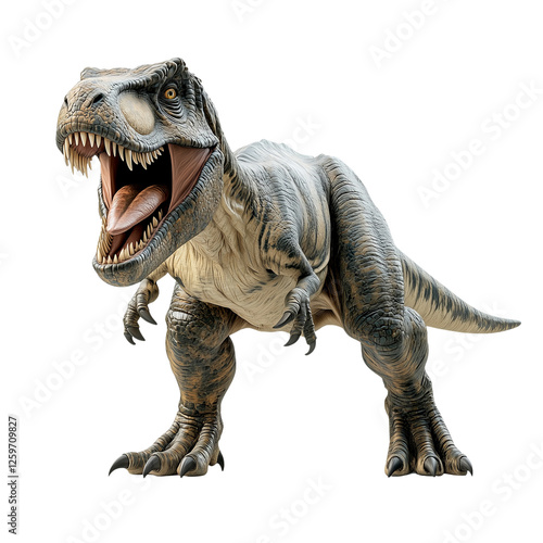 Jurassic t. Rex model realism on transparent background front view