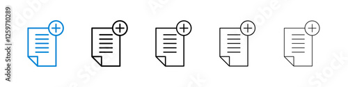 Add document icons in five different stroke sizes