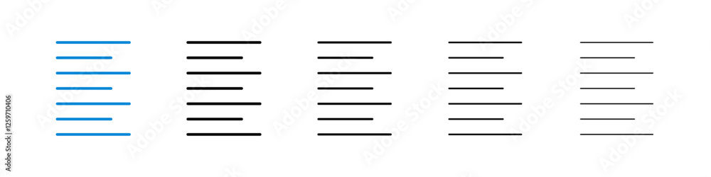 Align left icons in five different stroke sizes Align left icons in five different stroke sizes