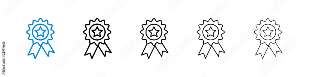 Badge icons in five different stroke sizes Badge icons in five different stroke sizes