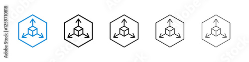 Bim icons in five different stroke sizes