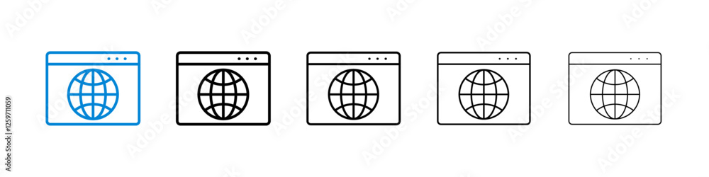Browser icons in five different stroke sizes Browser icons in five different stroke sizes