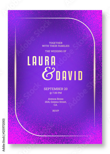 Abstract wedding invitation template, business brochure template, purple ceremony invitation design, universal background, versatile vector background, creative brochure template, party invite