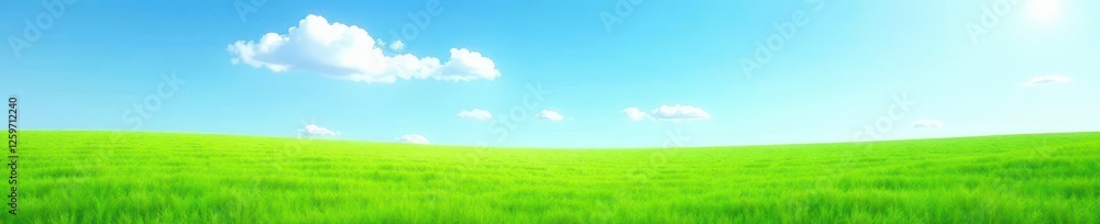 Lush green grass, expansive blue sky, ample blank space , image, grassy, tone Lush green grass, expansive blue sky, ample blank space , image, grassy, tone