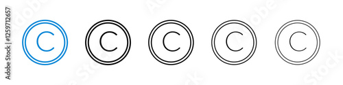 Copyright icons in five different stroke sizes