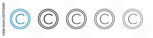 Copyright icons in five different stroke sizes
