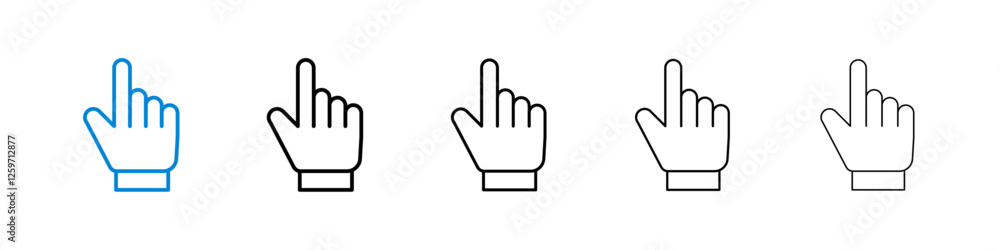 Cursor icons in five different stroke sizes Cursor icons in five different stroke sizes