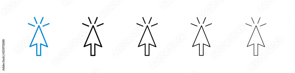 Cursor icons in five different stroke sizes Cursor icons in five different stroke sizes