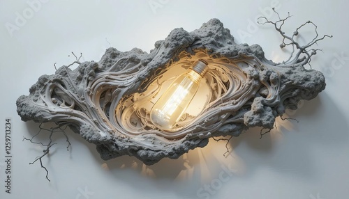 Wallpaper Mural Sculptural Wall Lamp with Edison Bulb Torontodigital.ca