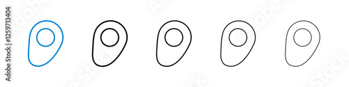 Egg fried icons in five different stroke sizes