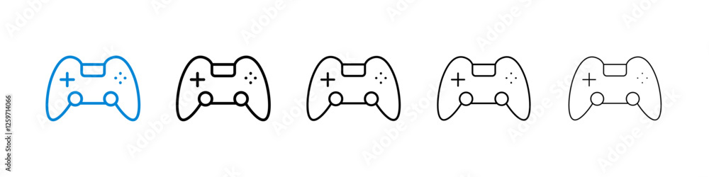Gamepad icons in five different stroke sizes Gamepad icons in five different stroke sizes