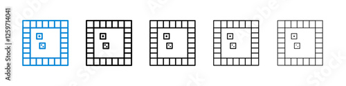 Game board icons in five different stroke sizes