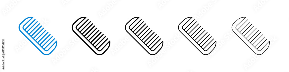 Hair brush icons in five different stroke sizes Hair brush icons in five different stroke sizes