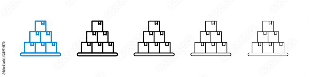Inventory icons in five different stroke sizes Inventory icons in five different stroke sizes