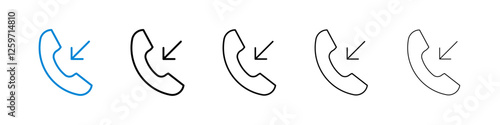 Incoming Call icons in five different stroke sizes