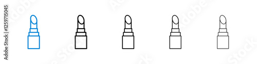 Lipstick icons in five different stroke sizes