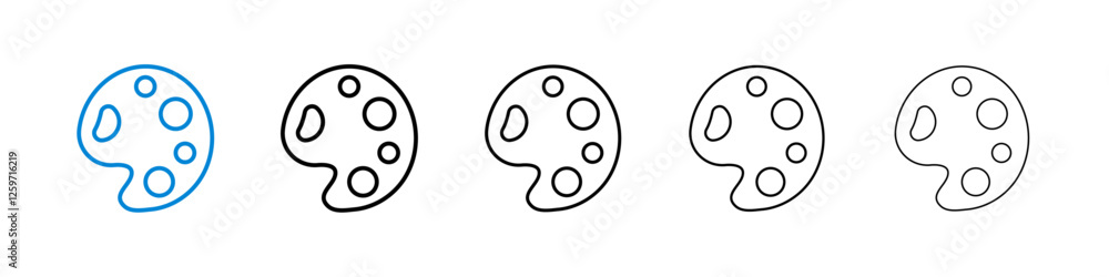 Palette icons in five different stroke sizes Palette icons in five different stroke sizes