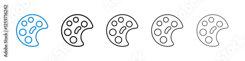 Palette icons in five different stroke sizes