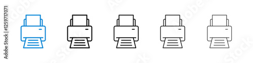Print icons in five different stroke sizes
