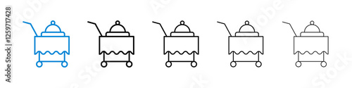 Room service icons in five different stroke sizes