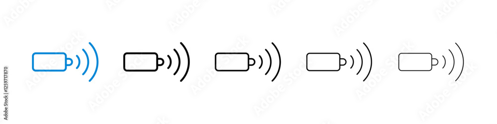 Sensor icons in five different stroke sizes Sensor icons in five different stroke sizes