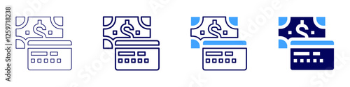 Automated payment gateway icon in 4 different styles. Thin Line, Line, Bold Line, Duotone. Duotone style. Editable stroke