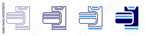 Automated payment processing icon in 4 different styles. Thin Line, Line, Bold Line, Duotone. Duotone style. Editable stroke