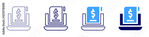 Bank transfer payment icon in 4 different styles. Thin Line, Line, Bold Line, Duotone. Duotone style. Editable stroke
