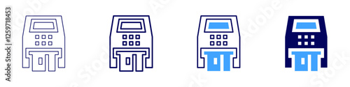 Blockchain payment solutions icon in 4 different styles. Thin Line, Line, Bold Line, Duotone. Duotone style. Editable stroke