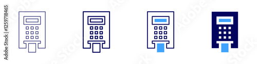 Blockchain payment processing icon in 4 different styles. Thin Line, Line, Bold Line, Duotone. Duotone style. Editable stroke