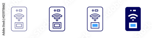 Contactless payment icon in 4 different styles. Thin Line, Line, Bold Line, Duotone. Duotone style. Editable stroke