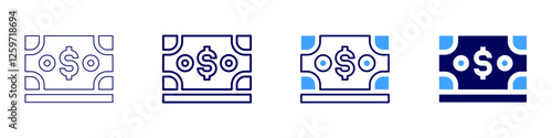 Contactless payment processing icon in 4 different styles. Thin Line, Line, Bold Line, Duotone. Duotone style. Editable stroke