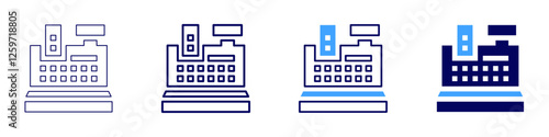 Credit card payment gateway icon in 4 different styles. Thin Line, Line, Bold Line, Duotone. Duotone style. Editable stroke