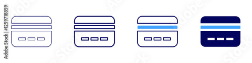 Debit card payment system icon in 4 different styles. Thin Line, Line, Bold Line, Duotone. Duotone style. Editable stroke