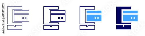 Digital currency payment icon in 4 different styles. Thin Line, Line, Bold Line, Duotone. Duotone style. Editable stroke