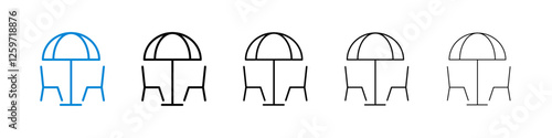 Terrace icons in five different stroke sizes