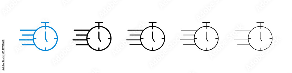 Time fast icons in five different stroke sizes Time fast icons in five different stroke sizes