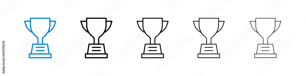 Trophy icons in five different stroke sizes Trophy icons in five different stroke sizes