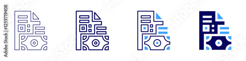 Fraudulent payment detection icon in 4 different styles. Thin Line, Line, Bold Line, Duotone. Duotone style. Editable stroke