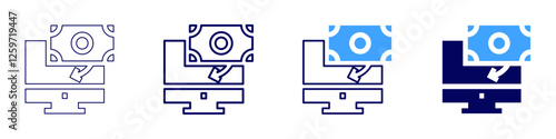 Instant bank transfer payment icon in 4 different styles. Thin Line, Line, Bold Line, Duotone. Duotone style. Editable stroke