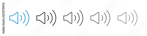 Volume icons in five different stroke sizes