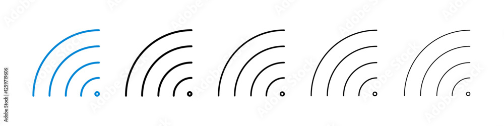Wifi icons in five different stroke sizes Wifi icons in five different stroke sizes