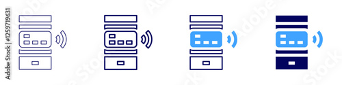 International payment systems icon in 4 different styles. Thin Line, Line, Bold Line, Duotone. Duotone style. Editable stroke