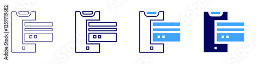 Invoice payment methods icon in 4 different styles. Thin Line, Line, Bold Line, Duotone. Duotone style. Editable stroke