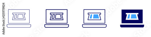Merchant payment solutions icon in 4 different styles. Thin Line, Line, Bold Line, Duotone. Duotone style. Editable stroke