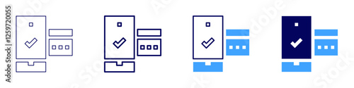 Mobile payments security icon in 4 different styles. Thin Line, Line, Bold Line, Duotone. Duotone style. Editable stroke