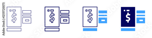 Mobile wallet payment solutions icon in 4 different styles. Thin Line, Line, Bold Line, Duotone. Duotone style. Editable stroke