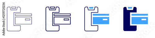Online payment gateway provider icon in 4 different styles. Thin Line, Line, Bold Line, Duotone. Duotone style. Editable stroke